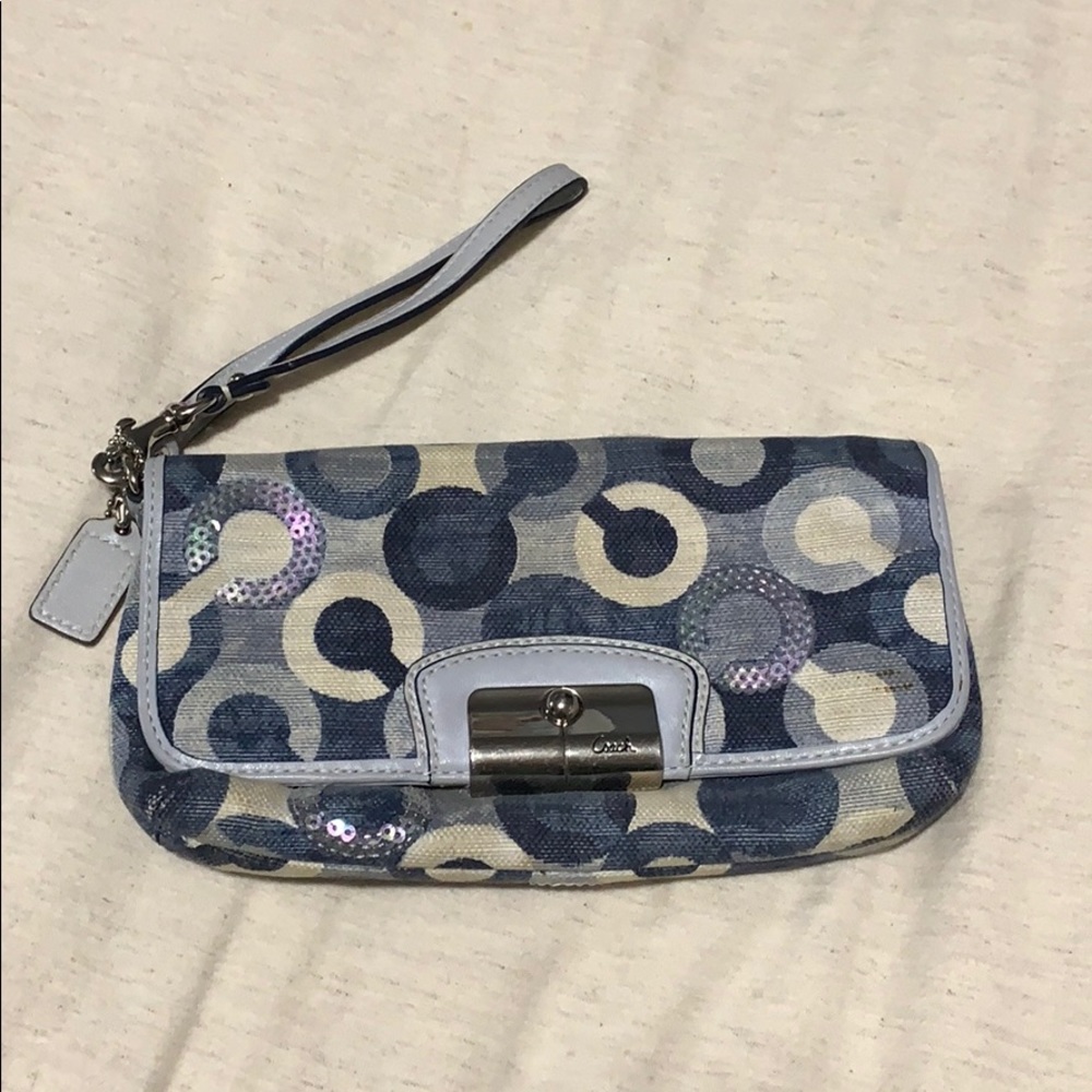 Modern “C” Coach Wristlet with Sequins